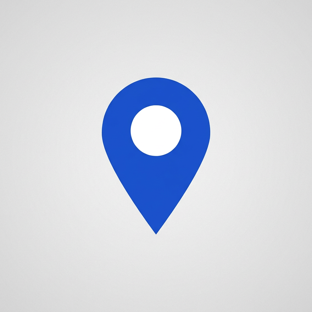 Blue map pin location marker with white center